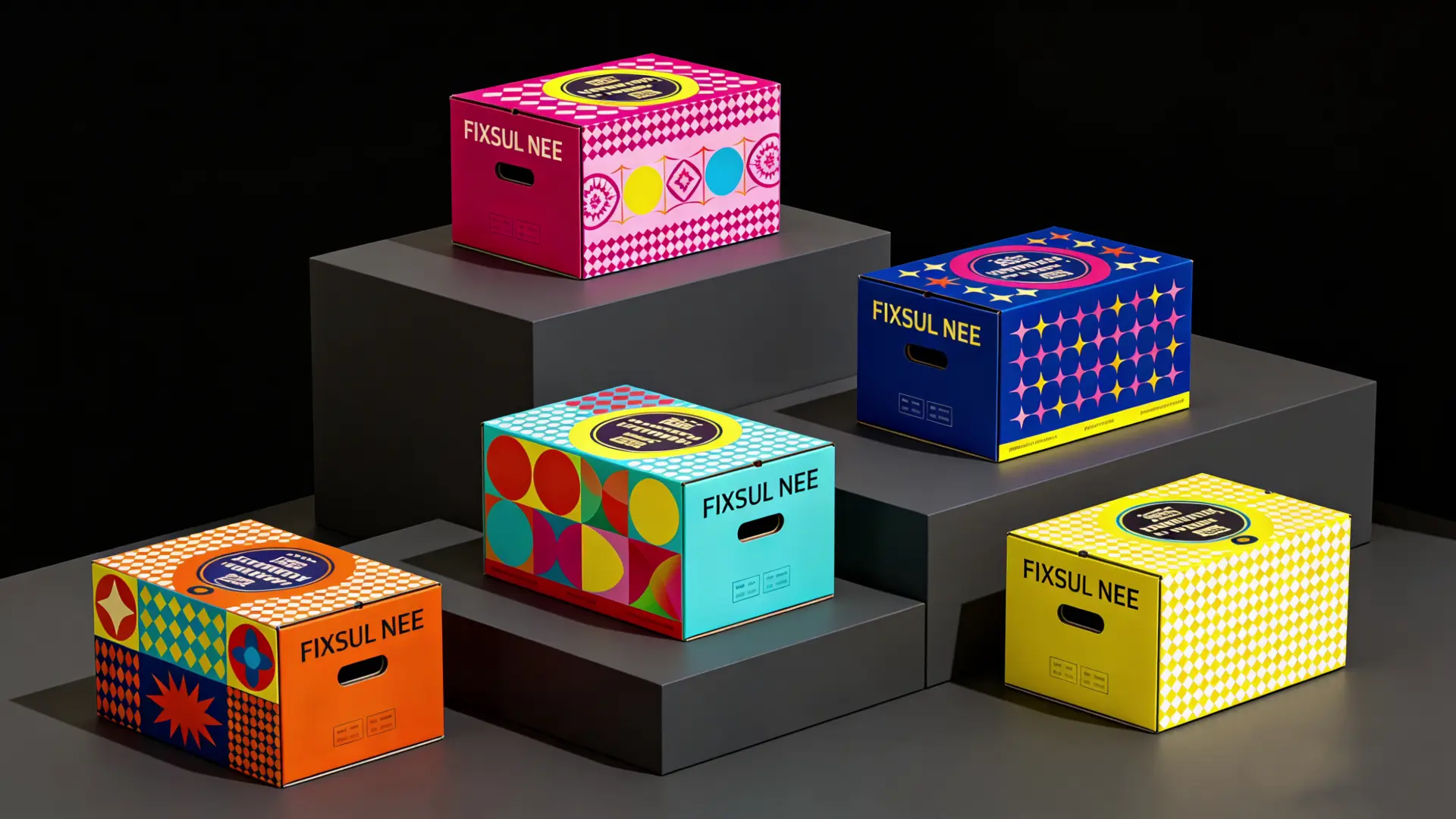 Caixas de papelão personalizadas com impressão colorida produzidas pela Q-PACK PRO